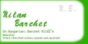 milan barchet business card